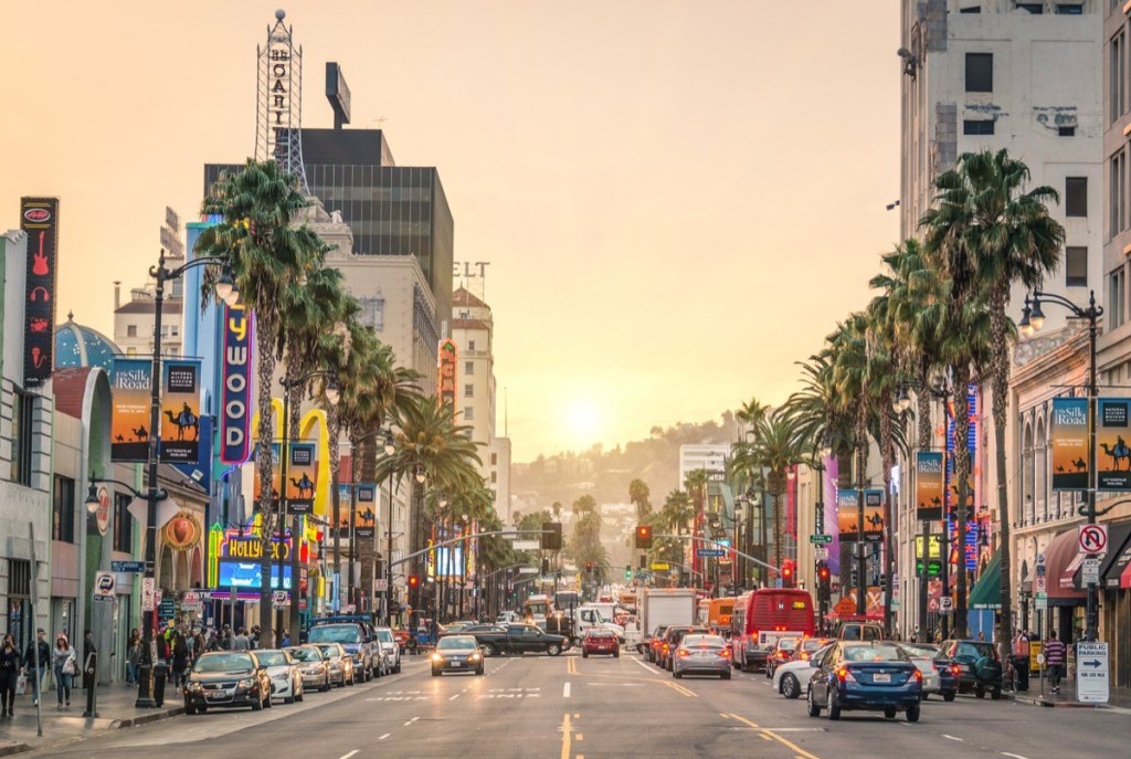 the sunset strip in hollywood california, the sunset boulevard in los angeles, most common street names